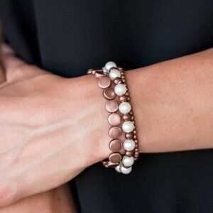 Paparazzi Jewelry Accessories - Girly Girl Glamour - Copper Bracelet - Vintage